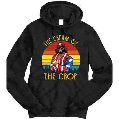 MachoThe Cream Of The Crop Wrestling Funny Retro Vintage Tie Dye Hoodie