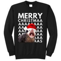 Merry Christmas Opossum Screaming Funny Sweatshirt