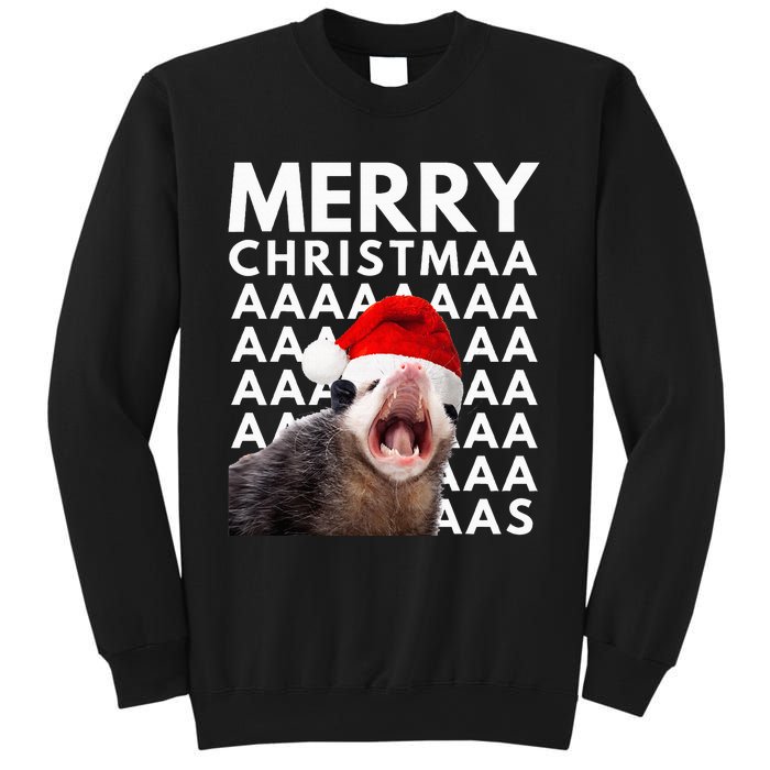 Merry Christmas Opossum Screaming Funny Sweatshirt