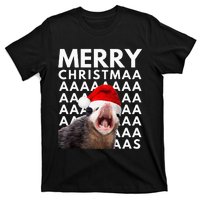 Merry Christmas Opossum Screaming Funny T-Shirt