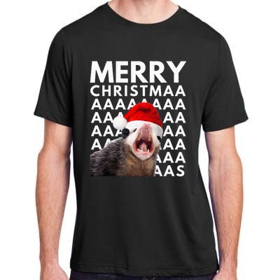 Merry Christmas Opossum Screaming Funny Adult ChromaSoft Performance T-Shirt