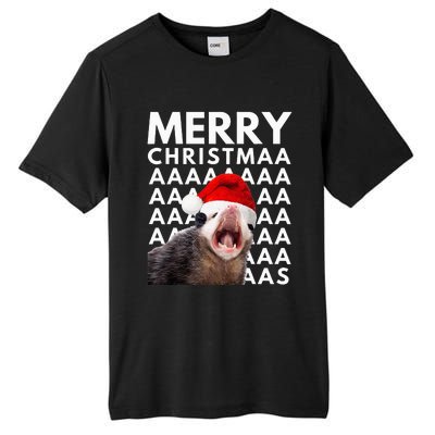 Merry Christmas Opossum Screaming Funny Tall Fusion ChromaSoft Performance T-Shirt