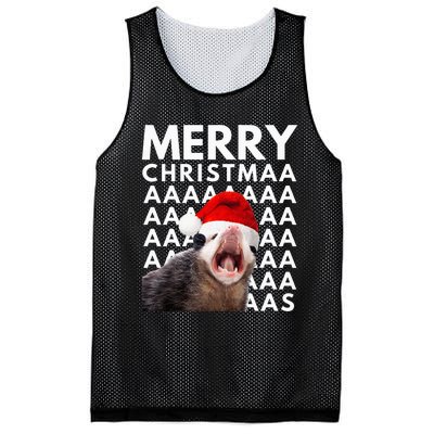 Merry Christmas Opossum Screaming Funny Mesh Reversible Basketball Jersey Tank