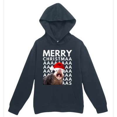 Merry Christmas Opossum Screaming Funny Urban Pullover Hoodie