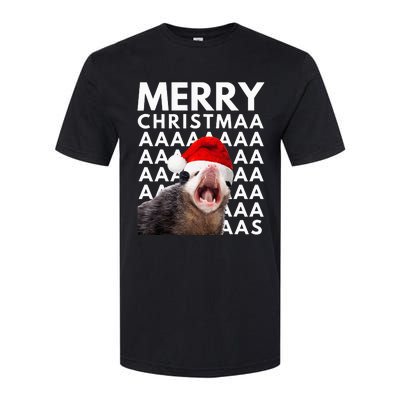 Merry Christmas Opossum Screaming Funny Softstyle CVC T-Shirt