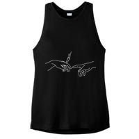 Michelangelo Creation Of Adam Hand Of God With Joint Ladies PosiCharge Tri-Blend Wicking Tank