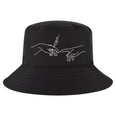Michelangelo Creation Of Adam Hand Of God With Joint Cool Comfort Performance Bucket Hat