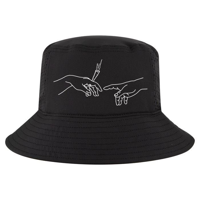 Michelangelo Creation Of Adam Hand Of God With Joint Cool Comfort Performance Bucket Hat