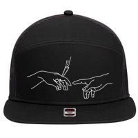 Michelangelo Creation Of Adam Hand Of God With Joint 7 Panel Mesh Trucker Snapback Hat