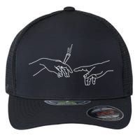 Michelangelo Creation Of Adam Hand Of God With Joint Flexfit Unipanel Trucker Cap