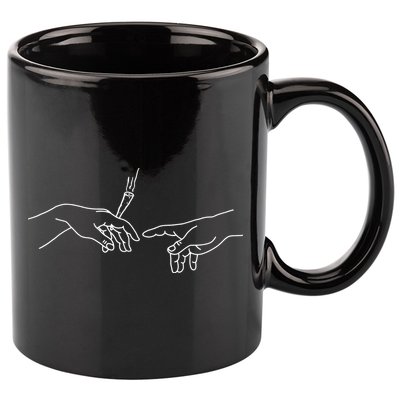 Michelangelo Creation Of Adam Hand Of God With Joint 11oz C Handle Ceramic Mug