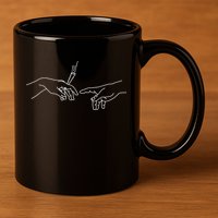 Michelangelo Creation Of Adam Hand Of God With Joint 11oz C Handle Ceramic Mug