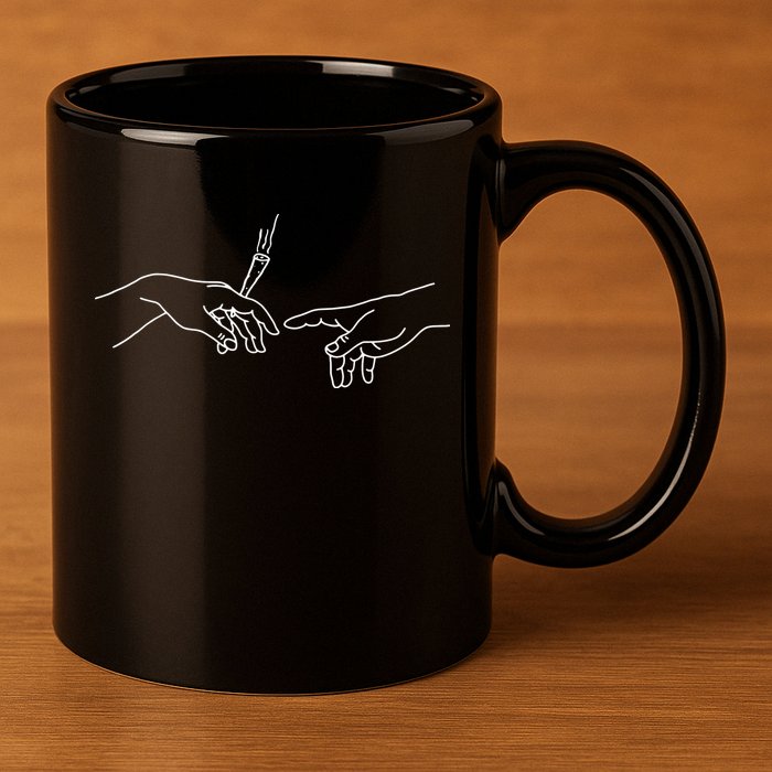 Michelangelo Creation Of Adam Hand Of God With Joint 11oz C Handle Ceramic Mug