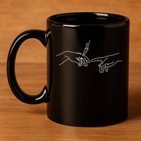 Michelangelo Creation Of Adam Hand Of God With Joint 11oz C Handle Ceramic Mug