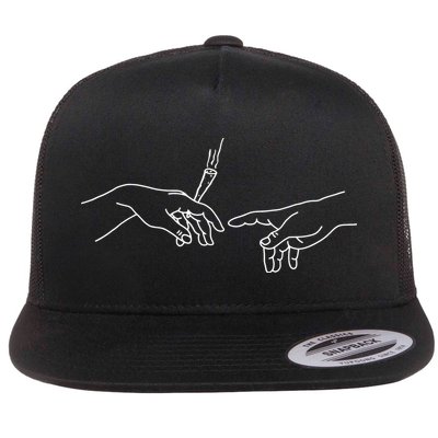 Michelangelo Creation Of Adam Hand Of God With Joint Flatbill Hat