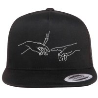 Michelangelo Creation Of Adam Hand Of God With Joint Flatbill Hat
