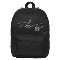 Michelangelo Creation Of Adam Hand Of God With Joint 16 in Basic Backpack