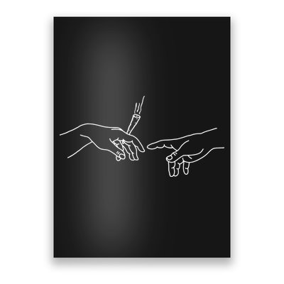 Michelangelo Creation Of Adam Hand Of God With Joint Poster