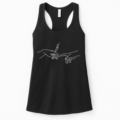 Michelangelo Creation Of Adam Hand Of God With Joint Womens Tank Top
