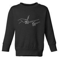 Michelangelo Creation Of Adam Hand Of God With Joint Toddler Sweatshirt
