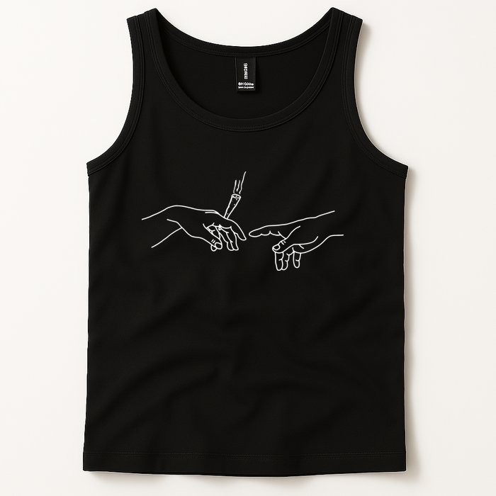Michelangelo Creation Of Adam Hand Of God With Joint Tank Top