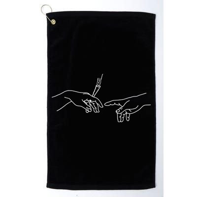 Michelangelo Creation Of Adam Hand Of God With Joint Golf Towel