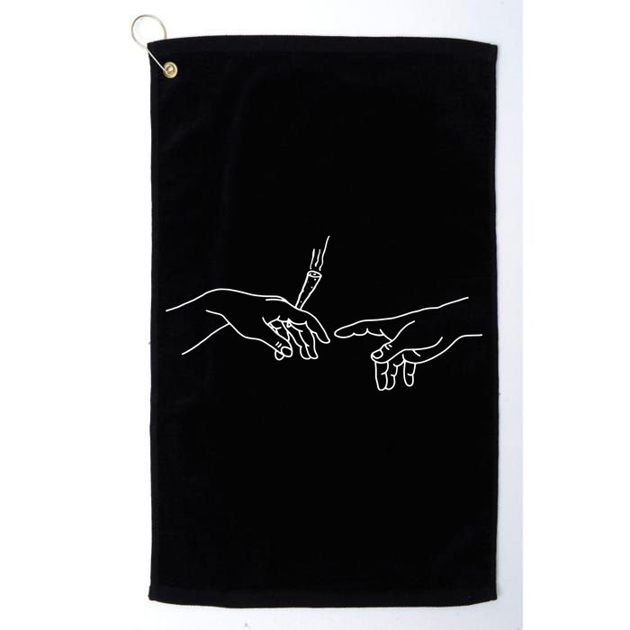 Michelangelo Creation Of Adam Hand Of God With Joint Golf Towel