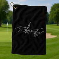 Michelangelo Creation Of Adam Hand Of God With Joint Golf Towel
