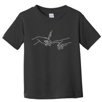 Michelangelo Creation Of Adam Hand Of God With Joint Toddler T-Shirt
