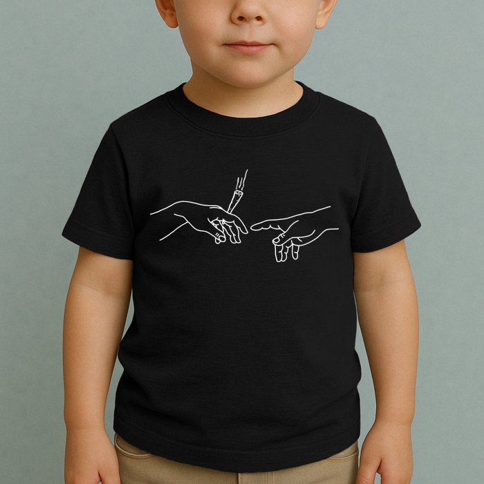 Michelangelo Creation Of Adam Hand Of God With Joint Toddler T-Shirt