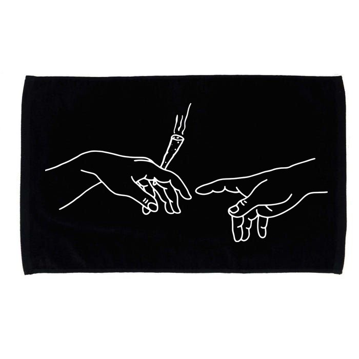 Michelangelo Creation Of Adam Hand Of God With Joint Microfiber Hand Towel