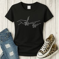 Michelangelo Creation Of Adam Hand Of God With Joint Womens T-Shirt