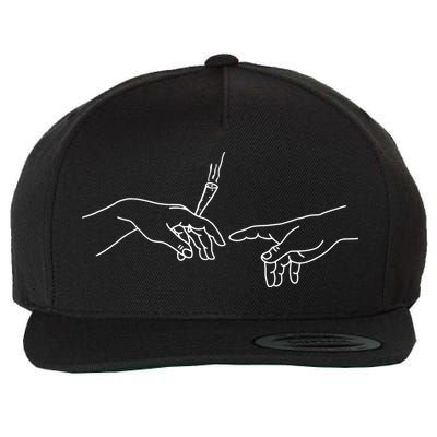 Michelangelo Creation Of Adam Hand Of God With Joint Wool Snapback Cap