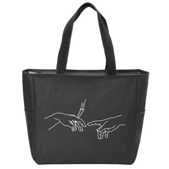 Michelangelo Creation Of Adam Hand Of God With Joint Zip Tote Bag