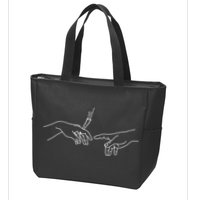 Michelangelo Creation Of Adam Hand Of God With Joint Zip Tote Bag