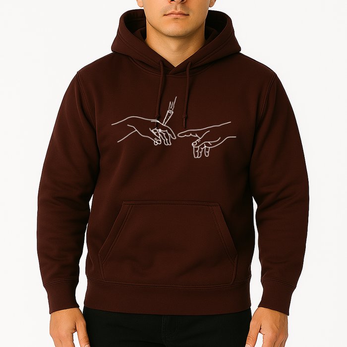 Michelangelo Creation Of Adam Hand Of God With Joint Hoodie