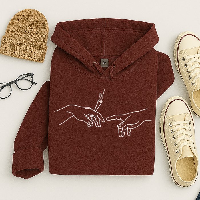 Michelangelo Creation Of Adam Hand Of God With Joint Hoodie