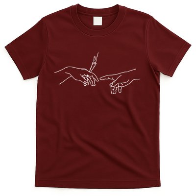 Michelangelo Creation Of Adam Hand Of God With Joint T-Shirt