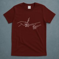 Michelangelo Creation Of Adam Hand Of God With Joint T-Shirt