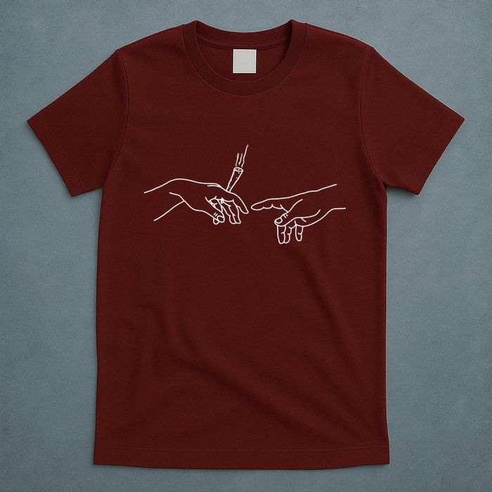 Michelangelo Creation Of Adam Hand Of God With Joint T-Shirt