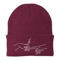 Michelangelo Creation Of Adam Hand Of God With Joint Beanie