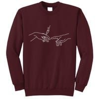 Michelangelo Creation Of Adam Hand Of God With Joint Tall Sweatshirt