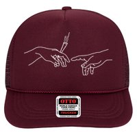 Michelangelo Creation Of Adam Hand Of God With Joint Trucker Hat