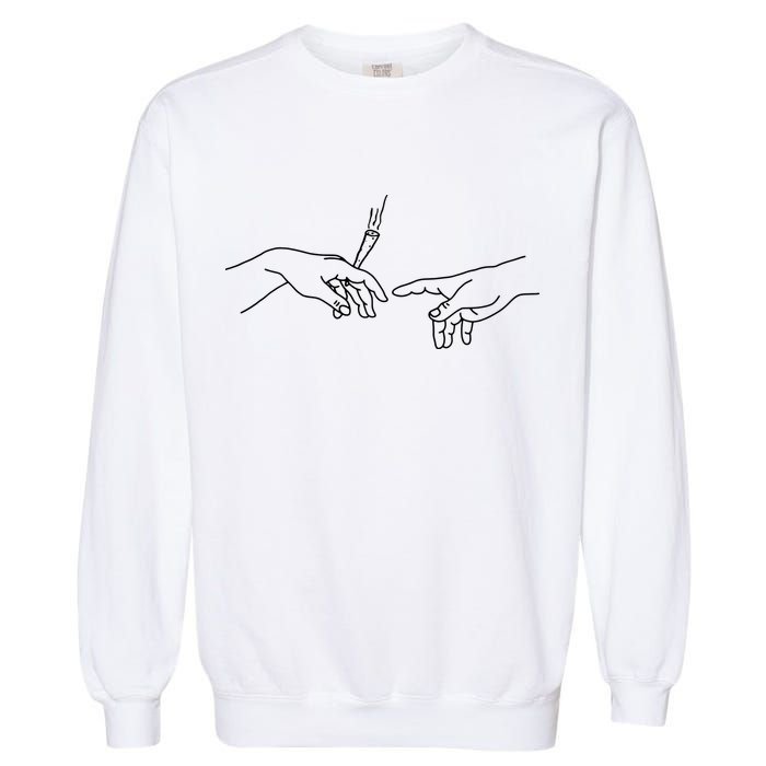 Michelangelo Creation Of Adam Hand Of God With Joint Garment-Dyed Sweatshirt