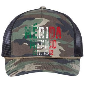 MéRida City Of Mexico Founded 1542 Mexico Flag Retro Rope Trucker Hat Cap