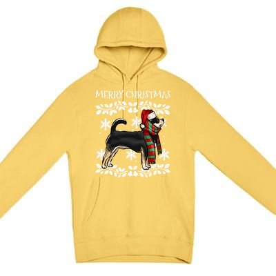 Merry Christmas Ornat Black Chihuahua Xmas Santa Gift Premium Pullover Hoodie