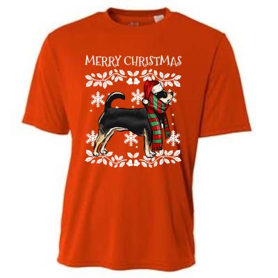 Merry Christmas Ornat Black Chihuahua Xmas Santa Gift Cooling Performance Crew T-Shirt