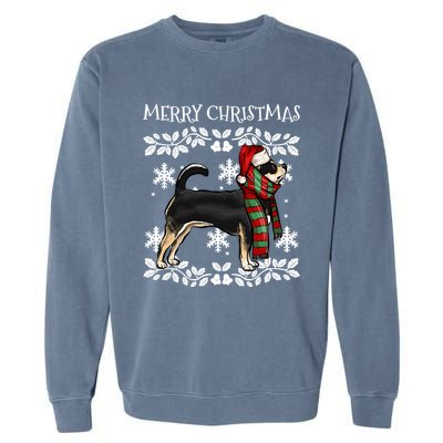 Merry Christmas Ornat Black Chihuahua Xmas Santa Gift Garment-Dyed Sweatshirt