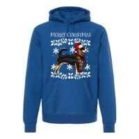 Merry Christmas Ornat Black Chihuahua Xmas Santa Gift Premium Hoodie