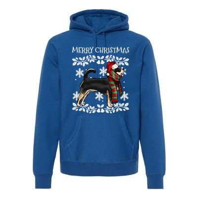 Merry Christmas Ornat Black Chihuahua Xmas Santa Gift Premium Hoodie